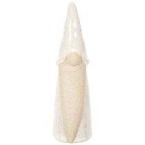 Artikel Dekorativ nissefigur, lys keramik, skandinavisk stil, 18 cm, 3 stk.