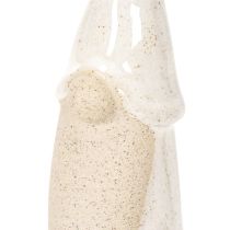 Artikel Dekorativ nissefigur, lys keramik, skandinavisk stil, 18 cm, 3 stk.