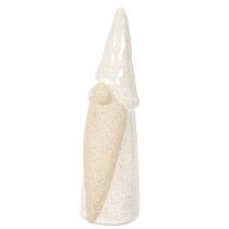 Artikel Dekorativ nissefigur, lys keramik, skandinavisk stil, 18 cm, 3 stk.