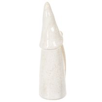 Artikel Dekorativ nissefigur, lys keramik, skandinavisk stil, 18 cm, 3 stk.