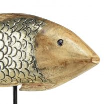 Artikel Træfisk med metaldekoration fiskedekoration 35x7x29,5cm