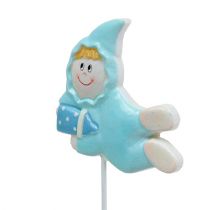 Baby dekoration stik lyserød, blå 5cm L25cm 4stk