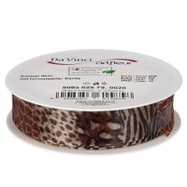 Artikel Dekorativt bånd, dyreprint, leopardmønster, gavebånd, 25 mm bredt, 20 m langt