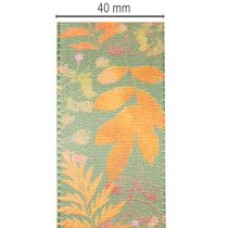 Artikel Dekorativt bånd med bladmotiv, efterårsdekoration, 40 mm x 15 m