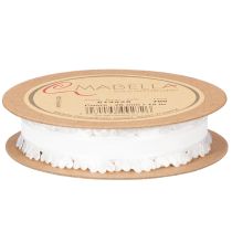 Artikel Dekorativt hvidt bånd med hjerter til kreative hobbyidéer, 20 mm x 15 m