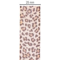 Artikel Gavebånd med dyreprintet leopard, 25 mm bredt, 18 m langt
