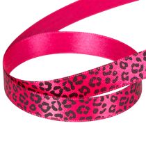 Artikel Dekorativt bånd med leopardprint, lyserødt, 15 mm x 18 m