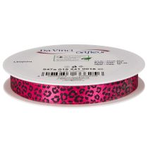 Artikel Dekorativt bånd med leopardprint, lyserødt, 15 mm x 18 m