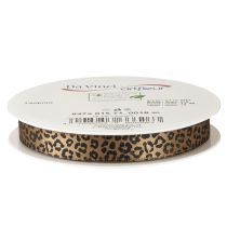 Artikel Bånd Leopardprint Silkebånd Brun Sort 15mm 18m