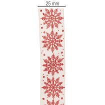 Artikel Dekorativt bånd med snefnug, gaveindpakning, vinter, 25 mm x 20 m