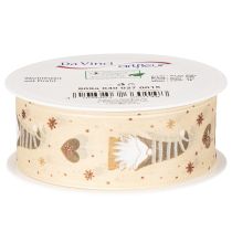 Artikel Dekorativt bånd med nisser og hjerter til gaver og hobbyartikler, 40 mm x 15 m
