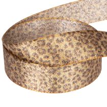 Artikel Leopardprint gavebånd til kreativ dekoration og blomsterdekoration, 25 mm x 20 m