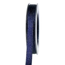 Satinbånd med glimmerblå 10mm 20m