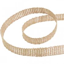 Dekorationsbånd jute pink, naturligt 12mm jutebånd til at dekorere 10m