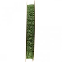 Artikel Jutebånd til dekoration, naturligt gavebånd, pyntebånd grønt 15mm 15m