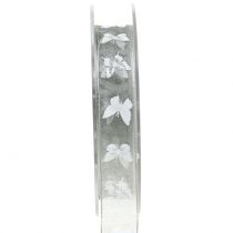 Organza bånd sommerfuglgrå 15mm 20m