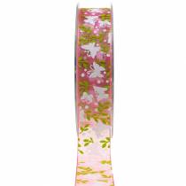 Artikel Organza bånd sommerfugl 25mm pink dekorativt bånd gavebånd 20m