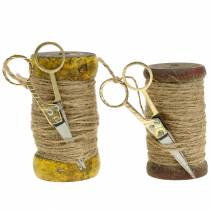 Artikel Tape spole jute tape med saks Ø5cm H8cm 2stk