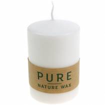 Artikel PURE Nature Safe Candle søjle lys stearin, raps voks 90/60mm hvid 1 stk.