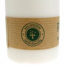 Artikel PURE Nature Safe Candle søjle lys stearin, raps voks 90/60mm hvid 1 stk.