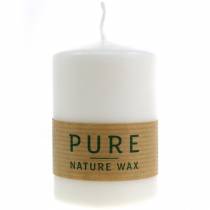 Artikel PURE Nature Safe Candle søjle lys stearin, raps voks 90/60mm hvid 1 stk.