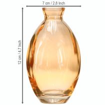 Artikel Løgvase glas minivaser orange Ø7cm H12cm 6 stk