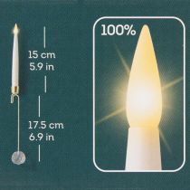 Artikel Trælys LED-staklys med krystalgult lys 31 cm 10 stk.