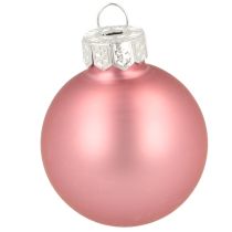 Artikel Juletræspynt i glas, lyserøde, grå, Ø4 cm, 24 stk.