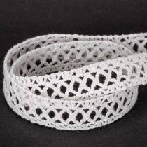 Artikel Dekorativt blondebånd, bomuld, til kreativt design, 18 mm, 10 m
