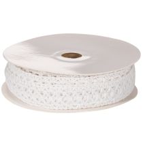 Artikel Dekorativt blondebånd, bomuld, til kreativt design, 18 mm, 10 m