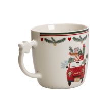 Artikel Keramikkrus med julemotiv, bil og gaver, 9 cm