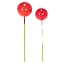 Artikel Mini julekugler med kunstige røde bær til blomsterdekoration, 2 cm, 48 stk.