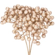 Artikel Kunstig bærgren, champagnefarvet dekoration, 28 cm, 3 stk.