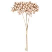 Artikel Kunstig bærgren, champagnefarvet dekoration, 28 cm, 3 stk.
