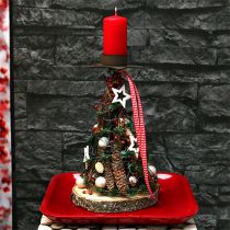 Artikel Gavebånd med selvkant 15mm 20m rødternet