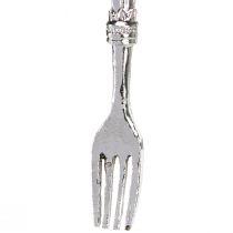 Artikel Bestikdekoration til ophængning af metallook sølv 14cm 12 stk