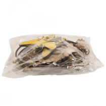 Artikel Bee deco ring metal træ vinduesdekoration Ø12cm 44cm 4stk