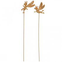 Artikel Blomsterstik bi, rustdekoration, dekorativ stik patina L31/32cm 6 stk