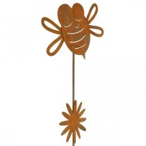 Artikel Havepæl bi, fjederdekoration, metalpæl rust L24,5cm 6 stk