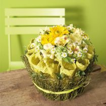 Artikel Vådt blomsterskum med skål til blomster H10cm Ø16cm 2 stk