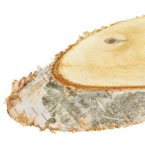Artikel Ovale birkeskiver, naturlige træskiver, dekorative, 18-22 cm, sæt med 10 dele, trædekoration, graveret