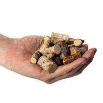 Artikel Dekorative birketræsstykker med bark til hobbybrug, 3 cm, 300 g