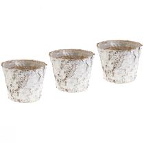 Artikel Potte med hvide birkebark plantepotte Ø15cm H12,5cm 3 stk