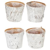 Artikel Blomsterpotte med bark-look, ideel til rustik indretning og plantedekoration, 12 cm, 4 stk.