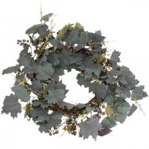 Dekorativ krans af vinblade og druer Efterårskrans af vinstokke Ø60cm