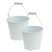Artikel Blikspand hvid Ø14cm H12cm 6 stk