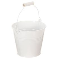 Artikel Hvide blikspande Ø14cm H12cm 6 stk.