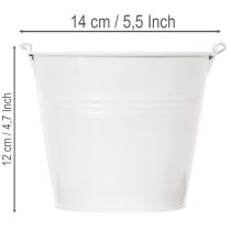 Artikel Hvide blikspande Ø14cm H12cm 6 stk.