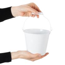 Artikel Hvide blikspande Ø14cm H12cm 6 stk.