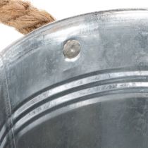 Artikel Blank metalspand med rebhåndtag, Ø16 cm
